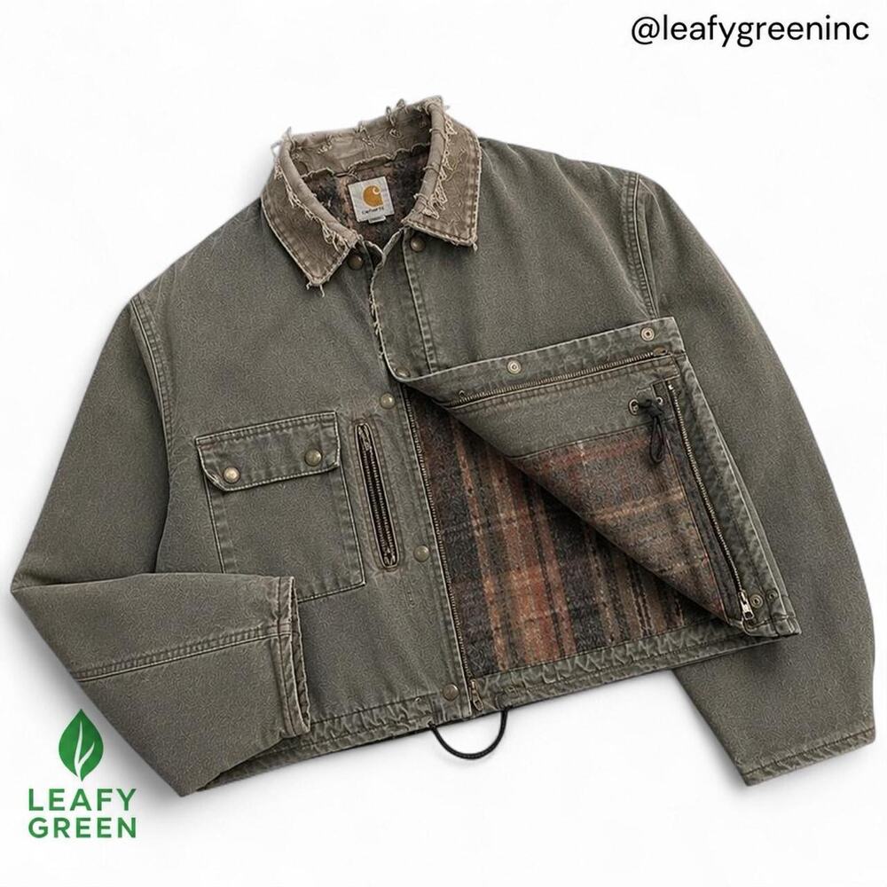 Carhartt MOS Crop Detroit Trucker Duck Canvas Jacket us sz M Vintage Distressed
